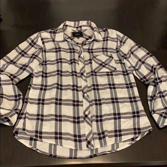 Rails Blue, White & burgundy Flannel size Small - Picture 1 of 4